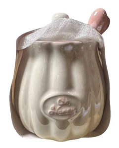 Ceramic Honey Pot with Wood Dipper ~ Pink Heart ~ Brand New - Picture 1 of 8