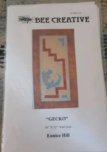 USED Bee Creative Wall Quilt Gecko 16x32" southwest decor unique quilting - Picture 1 of 1