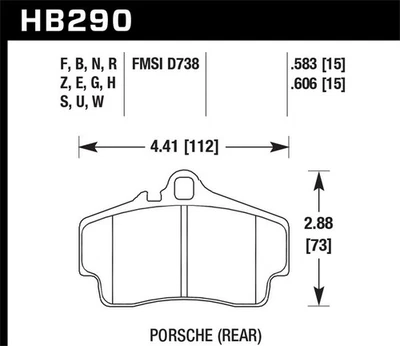 Juego de pastillas de freno de disco traseras para Porsche Boxster S 2007-2010 3,4 L H6 GAS DOHC Foto 1 de 4