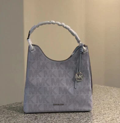 Michael Kors JOAN Large Slouchy Shoulder Bag, Pale Blue - Image 1 of 4