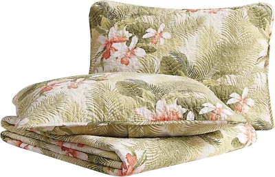 Topical Orchid Collection Quilt Set-100% Cotton, Reversible, Ideal for All Seaso - Image 1 of 4