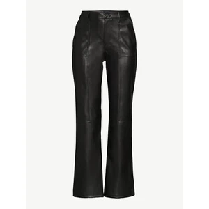 Scoop Women's Faux Leather Straight Pants,Size:12 - Picture 1 of 3