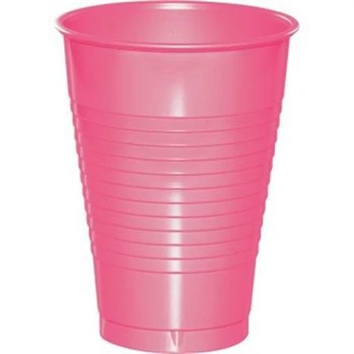 Tazas de plástico rosa caramelo 16 oz 20 por paquete vajilla decoraciones suministros de fiesta Foto 1 de 1