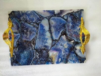 Agate Serving Tray, Kitchen Tray, Table Decor Serve Ware Housewarming Gifts - Image 1 of 4