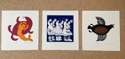 JUEGO RIE MUNOZ impresiones originales firmadas ALASKA INUIT ILUSTRACIONES IMPRESIÓN Foto 1 de 4