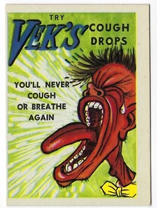 1960 Leaf Foney Ads MR. FONEY'S FUNNIES Card #42 VEK'S COUGH DROPS nm- o/c - Picture 1 of 2