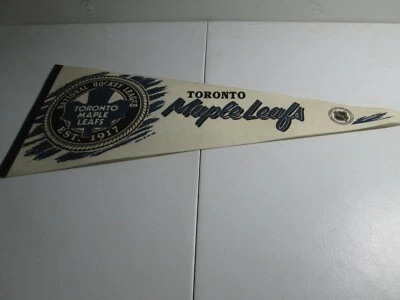  Vintage Trench TORONTO MAPLE LEAFS NHL Hockey Pennant Flag Banner  - Image 1 of 4