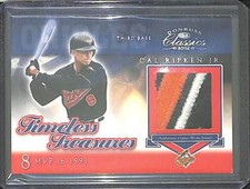 2002 Donruss Classics Timeless Treasures Patch Relic #TT13  Cal Ripken 62 of 91