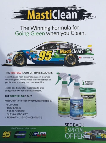 2016 MICHAEL MCDOWELL "MASTI CLEAN" 95 NASCAR SPRINT CUP POSTCARD Cover