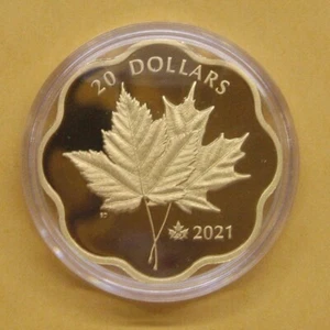 Canadian Masters Club 2021 hojas de arce icónicas $20 plata pura prueba chapado en oro - Imagen 1 de 8