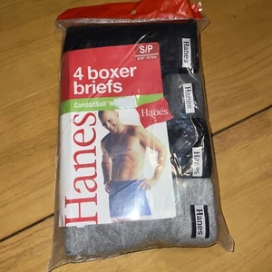 4pk Hanes TAGLESS Boxer Briefs- S/P Comfort Soft With Flex Waistband-black/gray - Picture 1 of 6