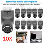10Pcs PS/2 Female to USB Male Converters Connector Adapters For PC