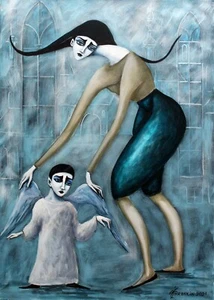 Painting original Oil canvas MODERN CONTEMPORARY art by Pronkin GOTHIC P4 - Picture 1 of 5