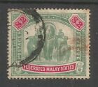 MALAYA - F.M.S. 1904-22,  ELEPHANTS,  $2 green & carmine, SG 49, cat £140