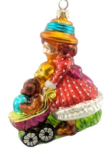Christopher Radko | ADORNO DE DESFILE DE PRAM NUEVO COCHECITO RARO OSO DE PELUCHE NIÑA EE. UU. - Imagen 1 de 8
