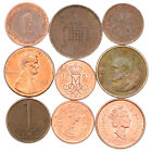 SET OF 9 COINS FROM 9 DIFFERENT COUNTRIES COPPER COINS LOT