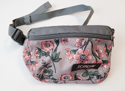 Riñonera Trans By Jansport Bolso Cintura Floral Gris Rosa Ajustable  Foto 1 de 4