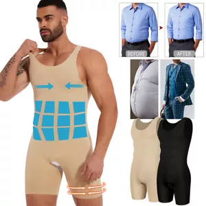 Men Shapewear Bodysuit Full Body Shaper Butt Lifter Undershirt Waist Trainer US - Picture 1 of 17