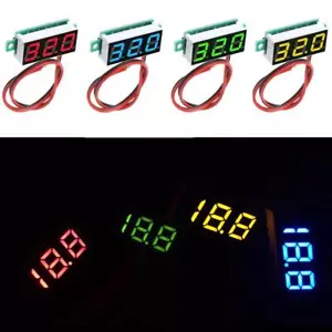 Voltage Display Meter 3-Digital Mini Voltmeter Wires LED Panel NEW 0-30V T8S4 - Foto 1 di 24