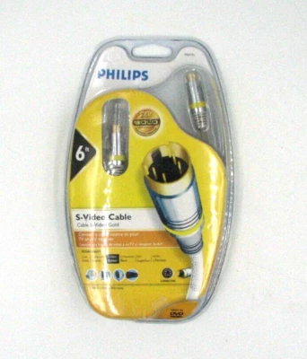 PHILLIPSS-CABLE DE VIDEO CHAPADO EN ORO 6 FT MODELO 62791 Foto 1 de 2