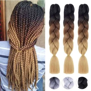 24" Afro Jumbo Hair Extensions kanekalon Braiding Hair Box Twist Braid For Human - Picture 1 of 23