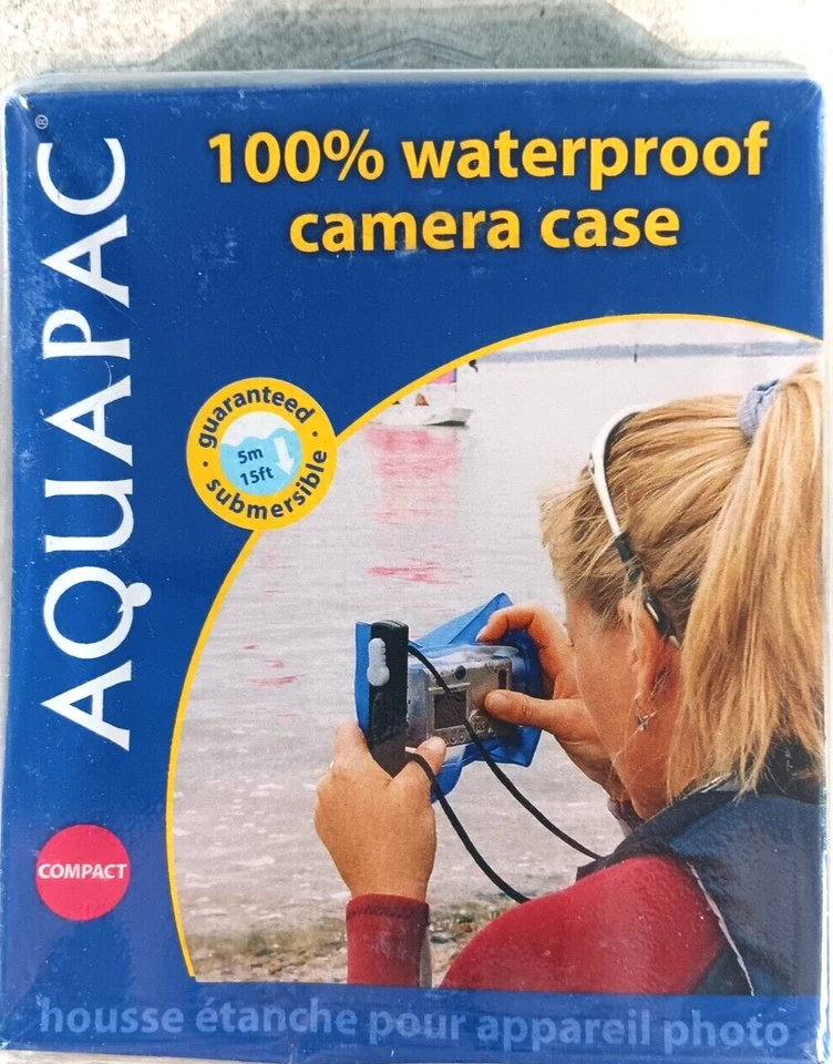 Aquapac Estuche para Cámara 100% Impermeable Compacto con Cable para Cuello 410 NUEVO Foto 1 de 3