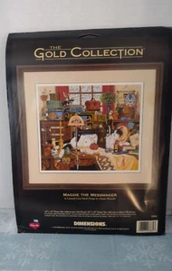 Dimensions Gold Coll Maggie The Messmaker Cat Cross Stitch Kit Charles Wysocki - Bild 1 von 5