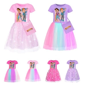 Kids Blippi Rainbow Princess Tutu A-Line Dress Party Dress Bag Birthday Gifts AA - Picture 1 of 13