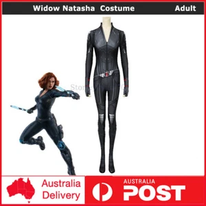 The Avengers Black Widow Natasha Cosplay Costume Jumpsuit Deluxe Zentai Bodysuit - Picture 1 of 11