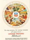 1960 Union Pacific Railroad Astrology Zodiac Signs Chart Train Vintage Print Ad