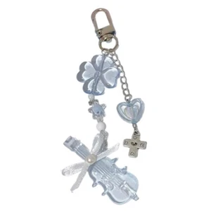 Cute Phone Pendant Beaded Keychain Colorful Key Chain Bag Accessory - Zdjęcie 1 z 8