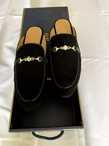 Gorgeous Fairfax and Favor Tuddenham Mule, Size 11, Black Suede Discontinued - Picture 1 of 4