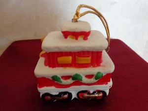 Vintage Ceramic Christmas Train Ornament (#2754). - Picture 1 of 6