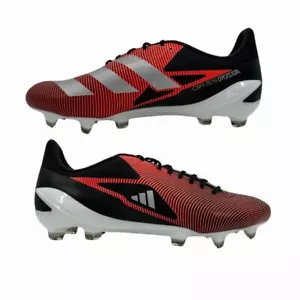 Adidas Adizero RS15 Pro FG Rugby Boots Black/Silver/Red - Picture 1 of 27