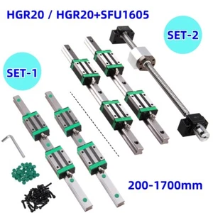 Linear Guide Rail HGR20 2PCS 200mm~1700mm&BallScrew SFU1605 BK/BF12 Set CNC - Picture 1 of 12