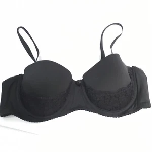 Jessica Simpson Bra 38C Black Lace Cup Side Stays Gorgeous - Picture 1 of 9