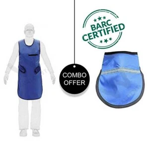 Dental X Ray Protective Apron Lead Vest Cover Shield Rubber + Thyroid Collar - Picture 1 of 4