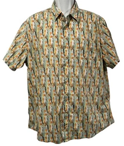 Eddie Bauer Herren Button Down Hemd Forelle All Over Fisch Print Bootfahren Angeln XL - Bild 1 von 8