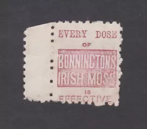 New Zealand 1893 1d Red Adson Advert Underprint in RED Bonningtons Irishh Moss - Picture 1 of 1