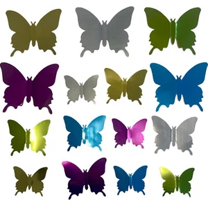 Butterfly Mirror Wall Stickers 3D Metallic Art Decals Home Room Decoration Gift - Picture 1 of 15