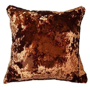 Luxury Deep Pile copper Orange Rust Crushed Velvet Reversible 24" Cushion Covers - Picture 1 of 3