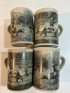 Designpac Coffee Cup Mug Caribou Reindeer , Set Of 4 - Picture 1 of 6