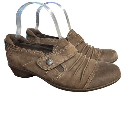 Scarpe comode Cobb Hill New Balance donna pelle nabuk marrone tacco basso zoccoli 7M