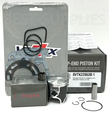TOP END REBUILD PISTON KIT STD BORE 47.45MM FOR HONDA CR 85R 2005-2007 VERTEX - Image 1 of 4