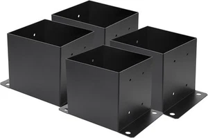 6X 6 Post Base 4 PCS,Inner Size 5.6"x5.6"Deck Base,Heavy 4PCS, Black - Picture 1 of 8