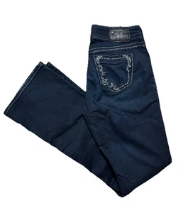 Silver Jeans Suki Mid Rise Boot Blue Denim Stretch Jegging Women’s Size 29x34 - Picture 1 of 14