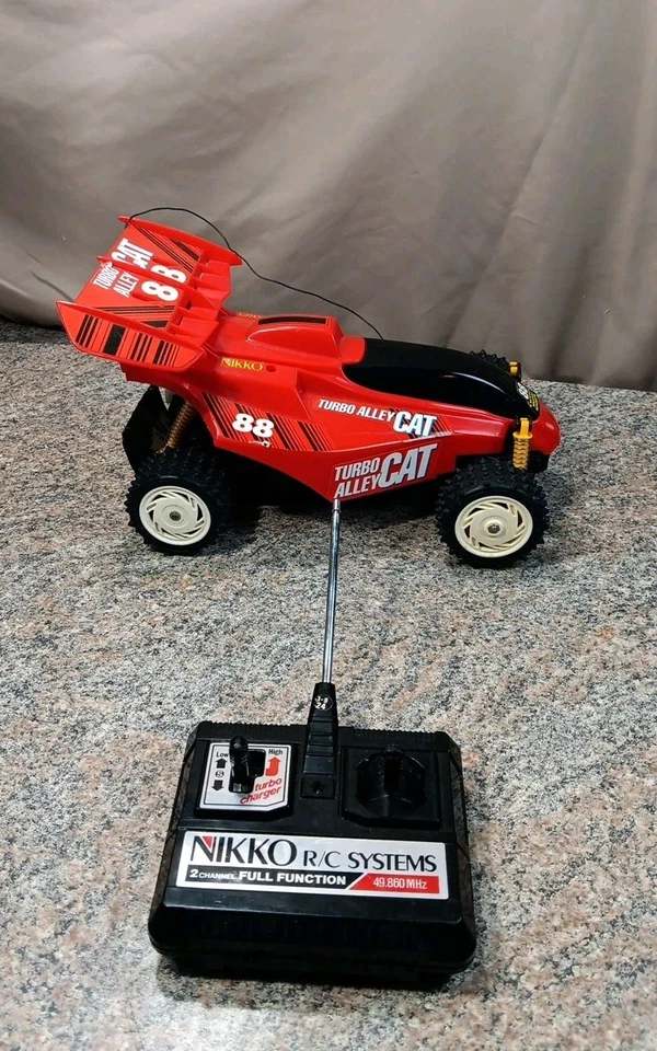 Vintage VTG 1985 Nikko Red Turbo Alley CAT 88 RC Car 2 Channel 49.860 MHz Tested - Image 1 of 4