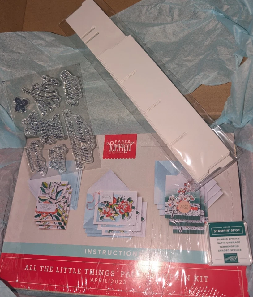 STAMPIN UP Paper Pumpkin ALL THE LITTLE THINGS Card Kit W/Stamps Ink April 2023 - Image 1 of 1