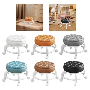 Low Roller Seat Stool Housework Stool Round Lightweight Comfortable Women Swivel - Picture 1 of 33