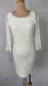 Diane Von Furstenberg Zarita Ivory Lace Sheath Dress Women's 8 - Picture 1 of 5
